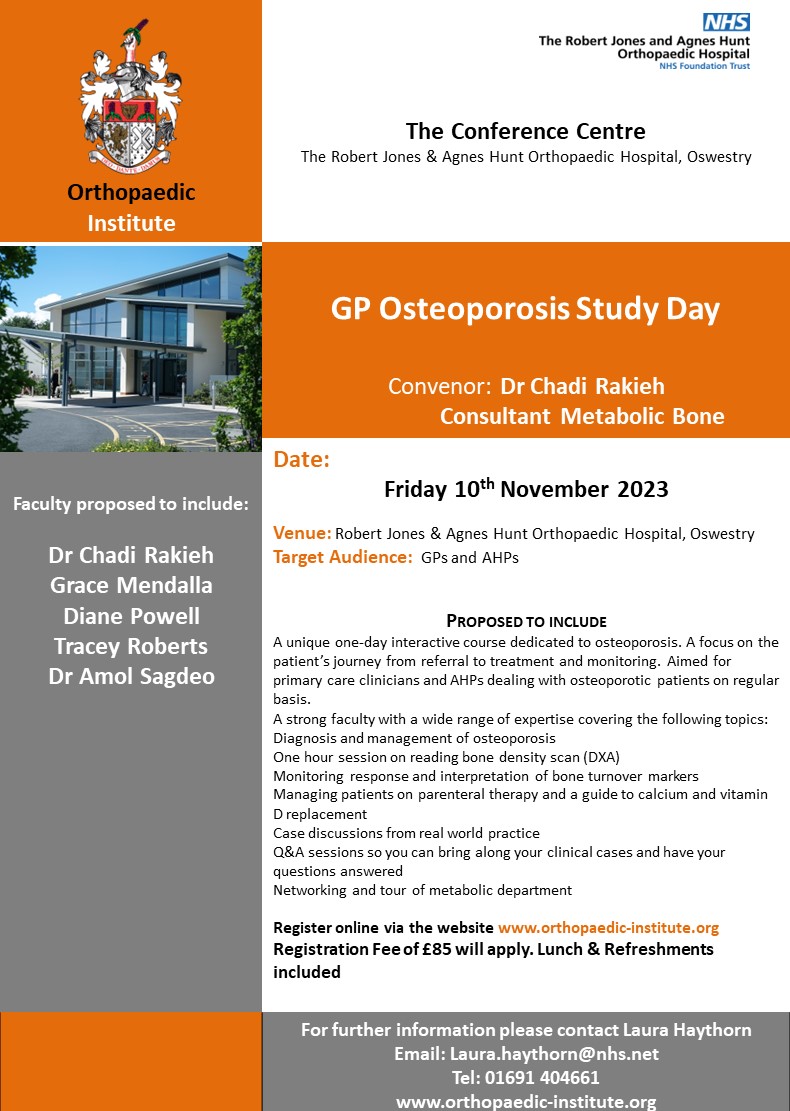 GP Osteoporosis Study Day Flyer