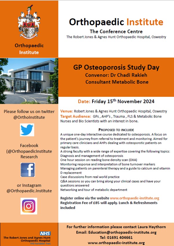 GP Osteoporosis Study Day Flyer 15.11.24