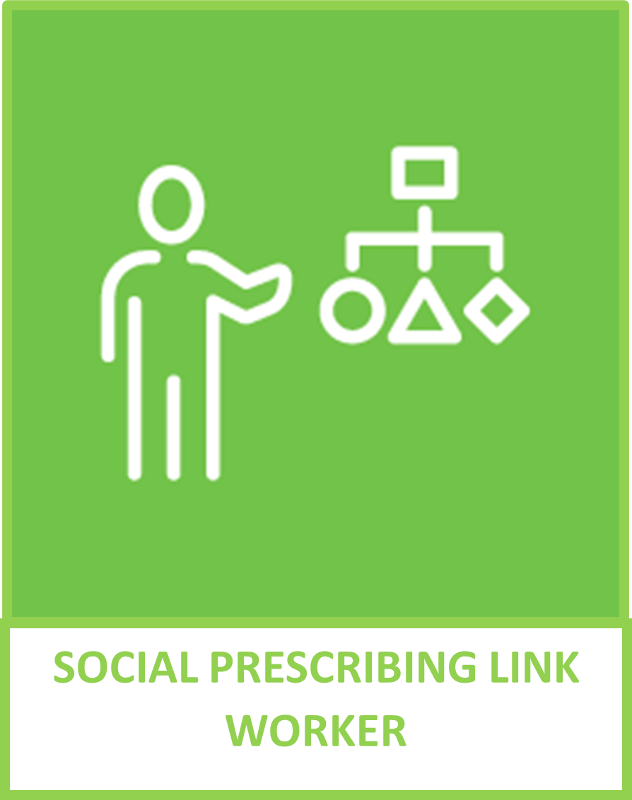Social Prescribing Link Worker with text